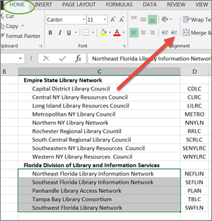 excel for mac indent cell
